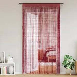 Draperii cu franjuri, 2 buc., 140 x 250 cm, roșu burgund