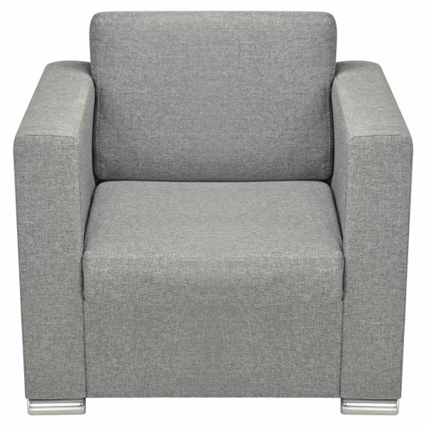 Fotoliu, gri deschis, material textil