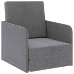 Fotoliu pat extensibil, gri deschis, material textil