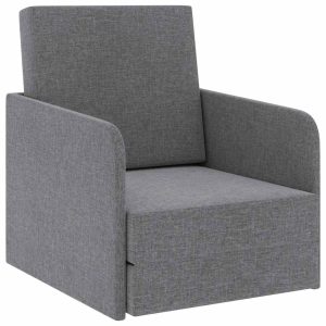 Fotoliu pat extensibil, gri deschis, material textil