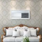 Oglindă de perete în stil baroc, 120 x 60 cm, alb