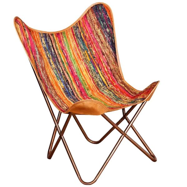 Scaun fluture, multicolor, țesătură Chindi