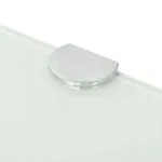 Raft de colț cu suporți din crom, sticlă, 25 x 25 cm