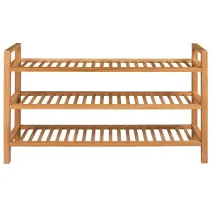 Pantofar cu 3 rafturi, 100x27x60 cm, lemn masiv de stejar