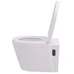 Vas toaletă cu montare pe perete, ceramică, alb