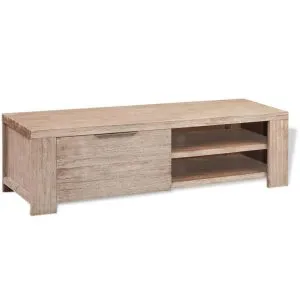Comodă TV din lemn masiv de salcâm șlefuit 140x38x40 cm