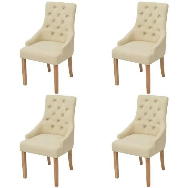 Scaune de bucătărie, 4 buc., material textil