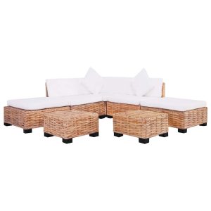 Set canapea, 18 piese, ratan natural