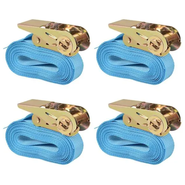 Chingi fixare cu clichet 4 buc, 0,8 tone, 6 m x 25 mm, albastru