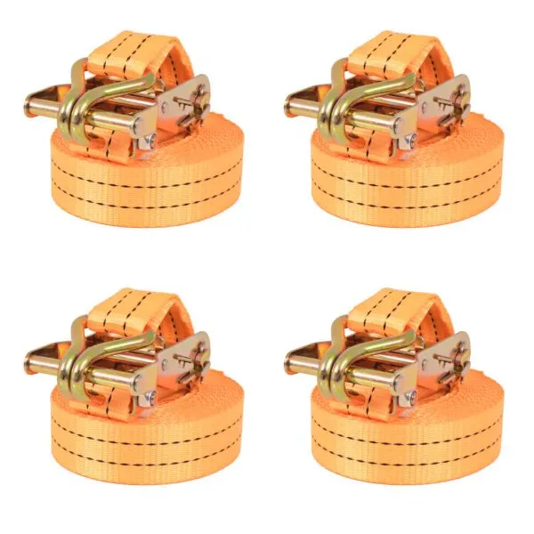 Chingi de fixare cu clichet 4 buc, 1 tonă, 6mx38 mm, portocaliu