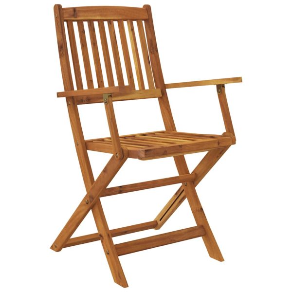 Set mobilier de exterior pliabil, 9 piese, lemn masiv de acacia