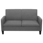 Canapea cu 2 locuri, 135 x 65 x 76 cm, gri închis