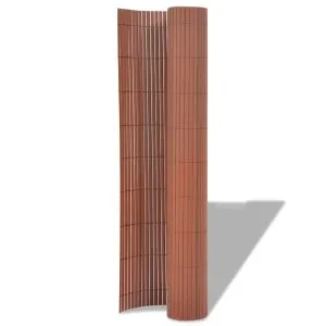 Gard de grădină cu două fețe, maro, 90 x 300 cm, PVC
