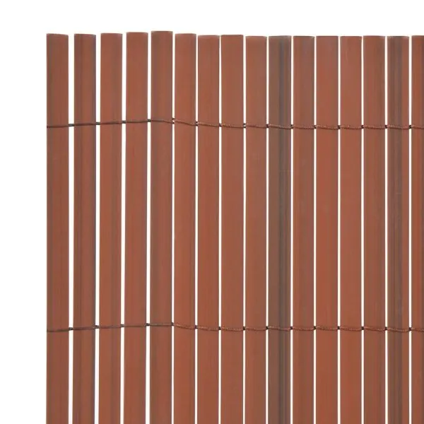 Gard de grădină cu două fețe, maro, 90 x 300 cm, PVC