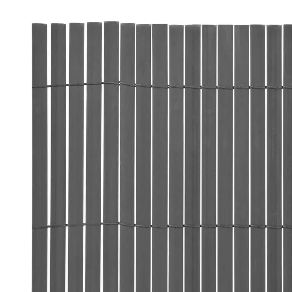 Gard pentru grădină cu două fețe, gri, 90 x 500 cm, PVC