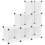Dulap de depozitare tip cub, 6 compartimente, alb
