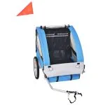 Remorcă de bicicletă, gri și albastru, 30 kg