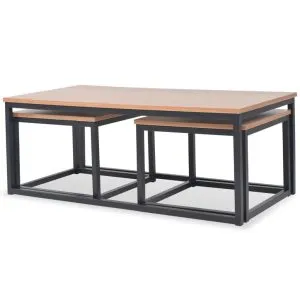 Set de măsuțe de cafea, 3 piese, frasin