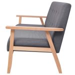Canapea cu 3 locuri, gri închis, material textil