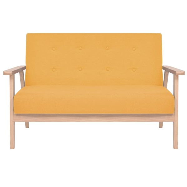 Canapea cu 2 locuri, galben, material textil
