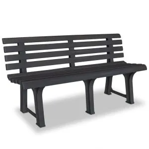 Bancă de grădină, antracit, 145,5 cm, plastic
