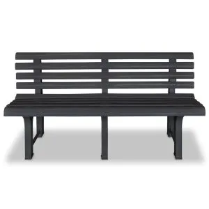 Bancă de grădină, antracit, 145,5 cm, plastic