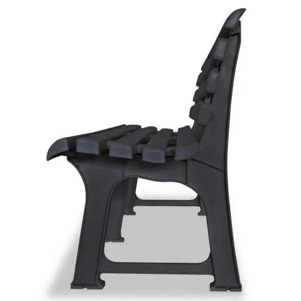 Bancă de grădină, antracit, 145,5 cm, plastic