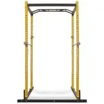 Cadru metalic exerciții forță, 140x145x214 cm, galben și negru