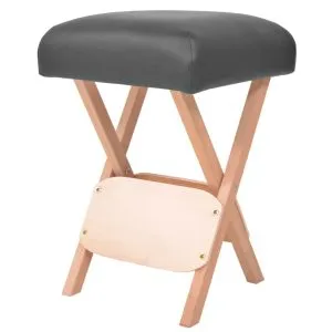 Taburet pliabil de masaj cu șezut gros de 12 cm, negru