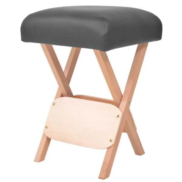 Taburet pliabil de masaj cu șezut gros de 12 cm, negru