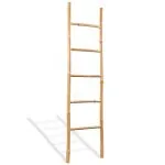 Scară pentru prosoape cu 5 trepte, bambus, 150 cm