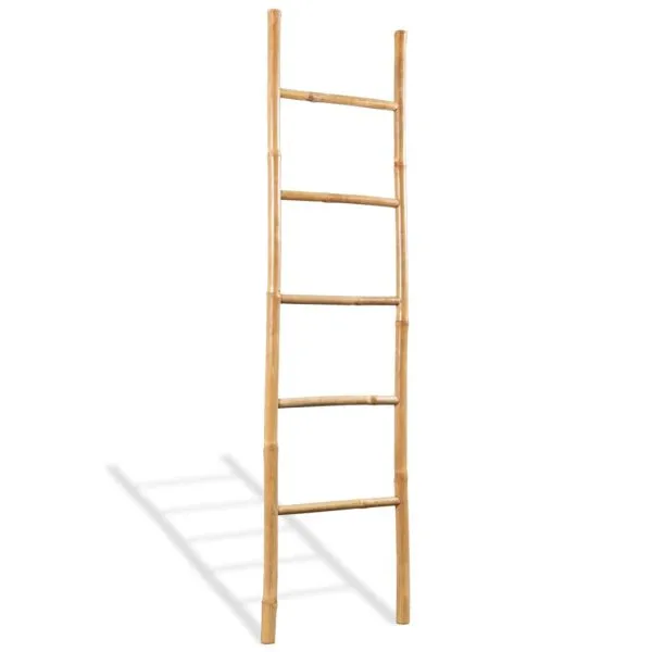 Scară pentru prosoape cu 5 trepte, bambus, 150 cm