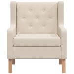 Fotoliu, alb crem, material textil