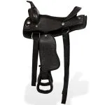 Șa Western, căpăstru & pieptar, piele naturală, 13″, negru