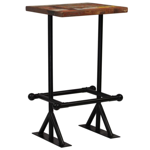 Masă de bar, multicolor, 60 x 60 x 107 cm, lemn masiv reciclat
