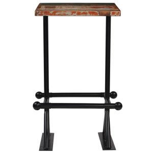 Masă de bar, multicolor, 60 x 60 x 107 cm, lemn masiv reciclat