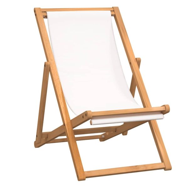 Scaun de exterior, crem, 56 x 105 x 96 cm, lemn de tec