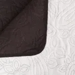 Cuvertură matlasată cu două fețe, 230×260 cm, crem și maro