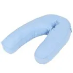 Pernă de sarcină în formă de J, albastru, 54x(36-43) cm