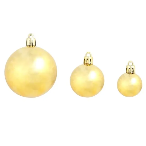 Set globuri de Crăciun 100 de piese, 3/4/6 cm, auriu