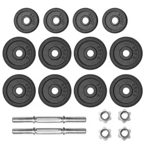 Set de gantere, 18 piese, 30 kg, fontă