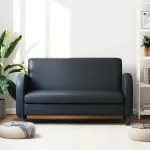 Canapea cu 2 locuri Piele artificială Negru