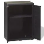 Dulap de depozitare pentru grădină, cu 1 raft, negru
