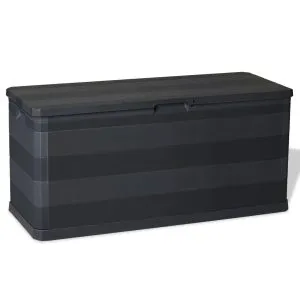 Ladă de depozitare pentru grădină, negru, 117 x 45 x 56 cm