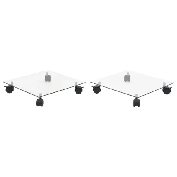 Suport cu role de plante, 2 buc, 35×35 cm, sticlă securizată
