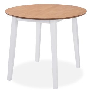 Set mobilier de bucătărie, 5 piese, MDF și lemn de hevea, alb