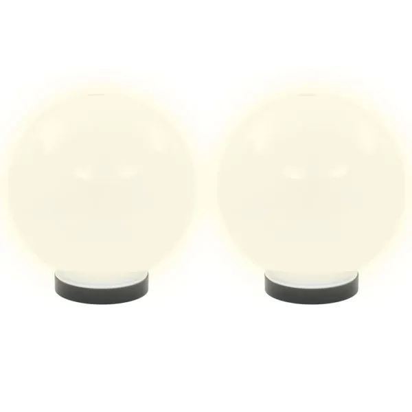 Lămpi bol cu LED 2 buc, sferice, 20 cm, PMMA