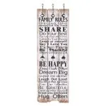 Cuier de perete cu 6 cârlige, 120 x 40 cm, FAMILY RULES