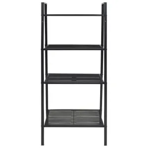 Bibliotecă tip scară, 4 trepte, metal, negru