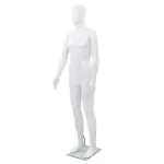 Corp manechin masculin, cu suport din sticlă, alb lucios 185 cm